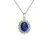 Collier médaillon royal cristal bleu saphir