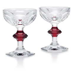 Coupe champagne harcourt bouton rouge x2 baccarat