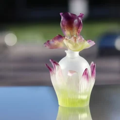 Flacon parfum rond iris daum