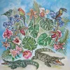 Foulard Lalique By Ginny Litscher Dessin Jungle Bleu