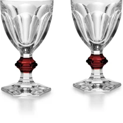 Harcourt bouton rouge verre baccarat x2