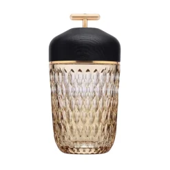 Lampe baladeuse folia ambre bois noir cristal saint-louis