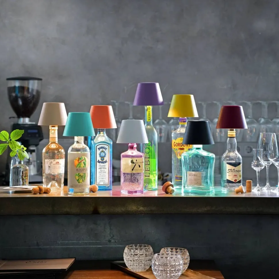 Lampe bouteille carafe bougeoir Sompex