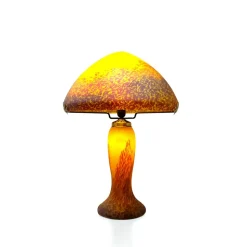 Lampe champignon pâte de verre jaune 7030