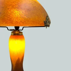 Lampe champignon pâte de verre orange 7030