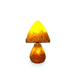 Lampe champignon pâte de verre jaune 019