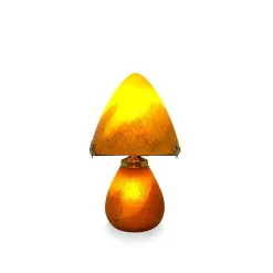 Lampe champignon pâte de verre orange 019