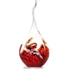 Lampe flamme cristal noir et rouge Cristal de Lorraine