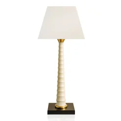 Lampe Haute Bamboo Faïence de Longwy – Noir ivoire et or