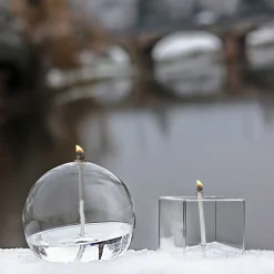 Lampe huile carré verre