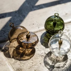 Lampe huile cloche vert