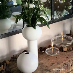 Lampe huile galet verre pm