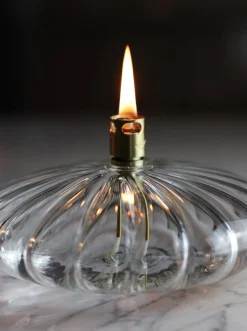 Lampe huile élégance galet verre