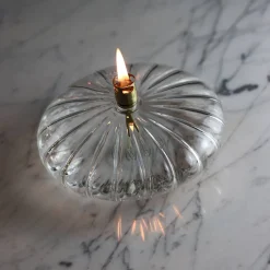 Lampe huile élégance galet verre