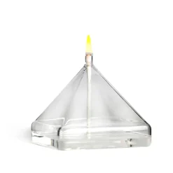 Lampe huile pyramide verre