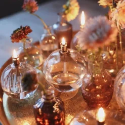 Lampe huile sphère verre mm