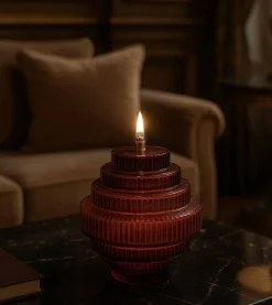 Lampe huile Twin rouge