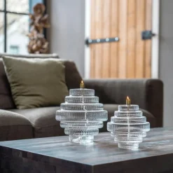 Lampe huile Twin verre incolore