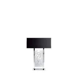 Lampe Poséidon cristal Lalique abat-jour blanc