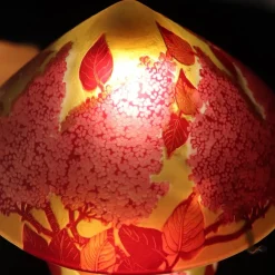 Lampe pâte de verre conique tip gallé N°22