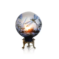 Lampe pâte de verre ronde tip gallé