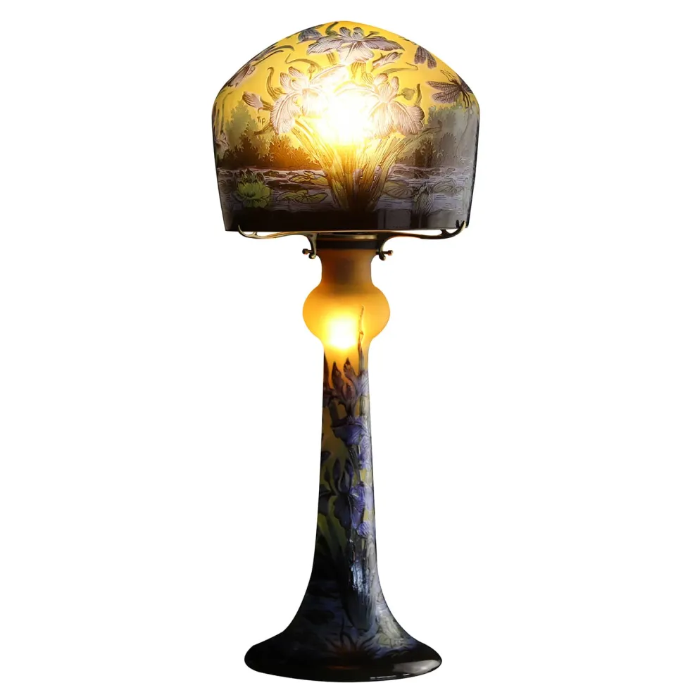 Lampe pâte de verre Tip Gallé