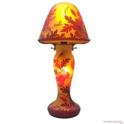 Lampe pâte de verre Tip Gallé décor floral