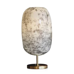 Lampe symphonie en verre incolore et or