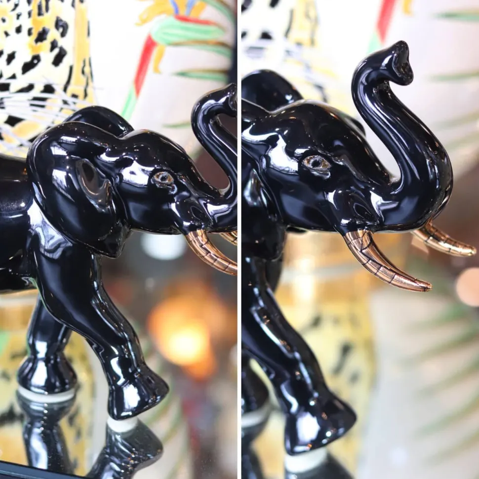 Éléphant chargeant uni Émaux de Longwy