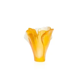 Mini vase ambre ginkgo daum