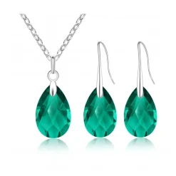 Parure pendentif + boucles d’oreilles noces de cristal