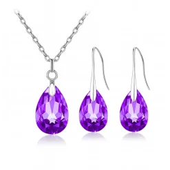 Parure pendentif + boucles d’oreilles noces de cristal