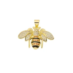 Pendentif abeille cristaux