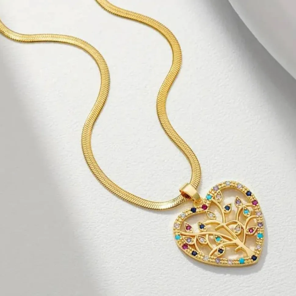 Pendentif cœur arbre de vie