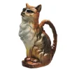 Pichet chat faïence barbotine