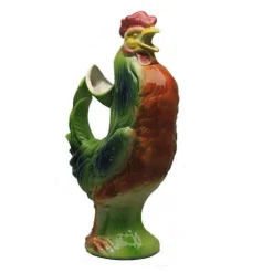 Pichet coq faïence barbotine