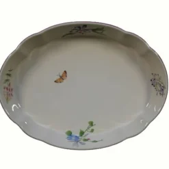 Plat ovale gratin vent de fleurs lunéville