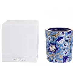 Pot à bougie bleu Héritage Émaux de Longwy