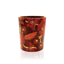 Pot à bougie carmin Émaux de Longwy