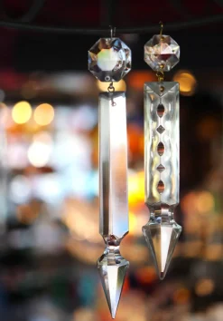 Prisme cristal argent pour lustre