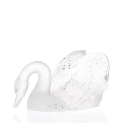 Sculpture cygne tête baissées lalique
