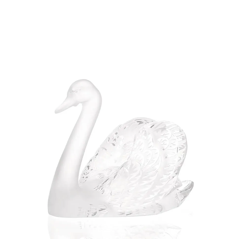 Sculpture cygne tête haute lalique