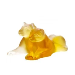 Sculpture lionceaux tambwee lalique