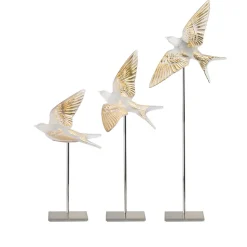 Sculpture murale hirondelle ailes levées lalique