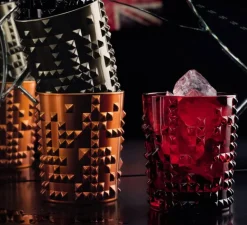 Set 2 Punk gobelets cristal cuivre