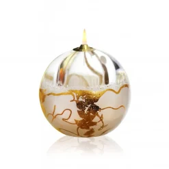 Set Lampe huile cristal blanc et or + paraffine X1