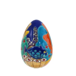 Œuf aqua tropicale Émaux de Longwy