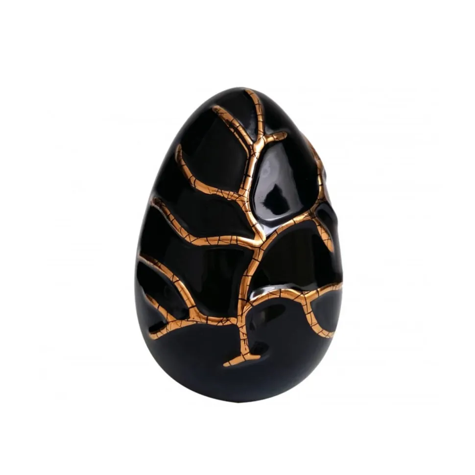 Œuf coraux noir Émaux de Longwy