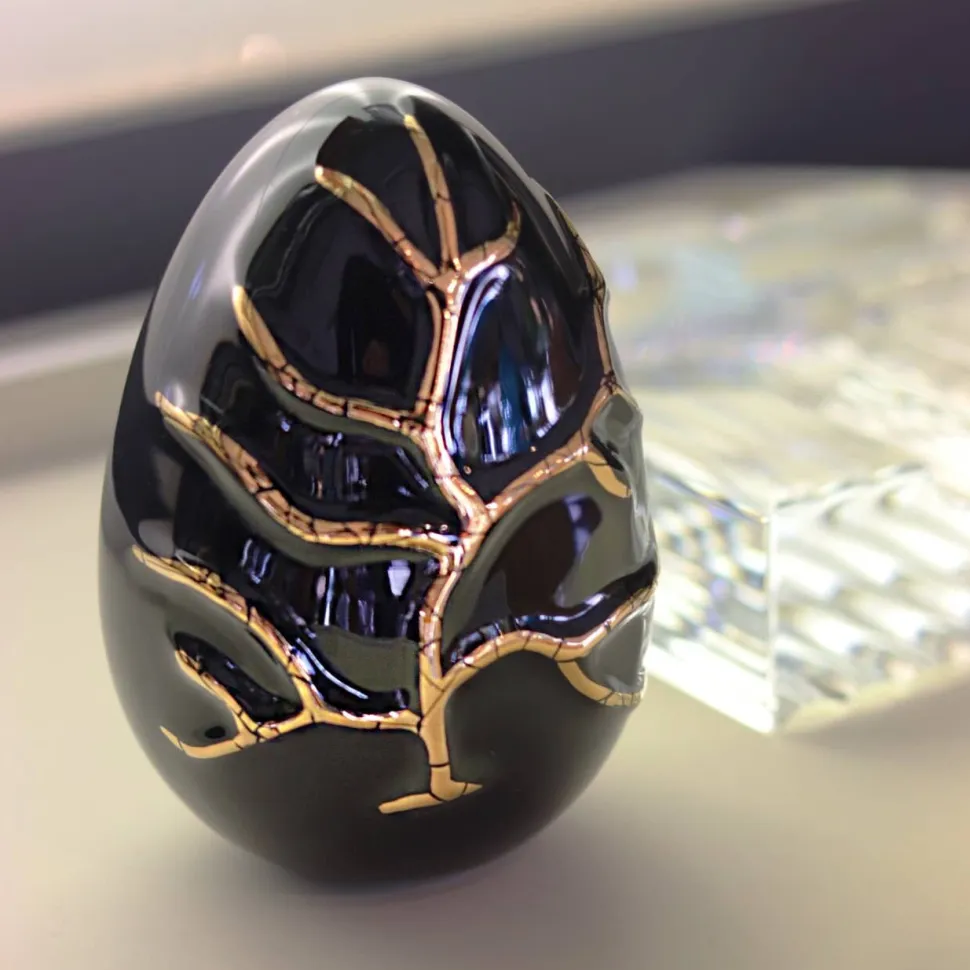 Œuf coraux noir Émaux de Longwy