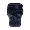 Vase aux aigrettes vintage noir Daum